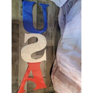 USA letters American flag July 4th banner flag